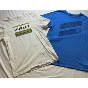 Hurley T Shirt Bundle Mens Size M Blue White Graphic Tee Surf Skate